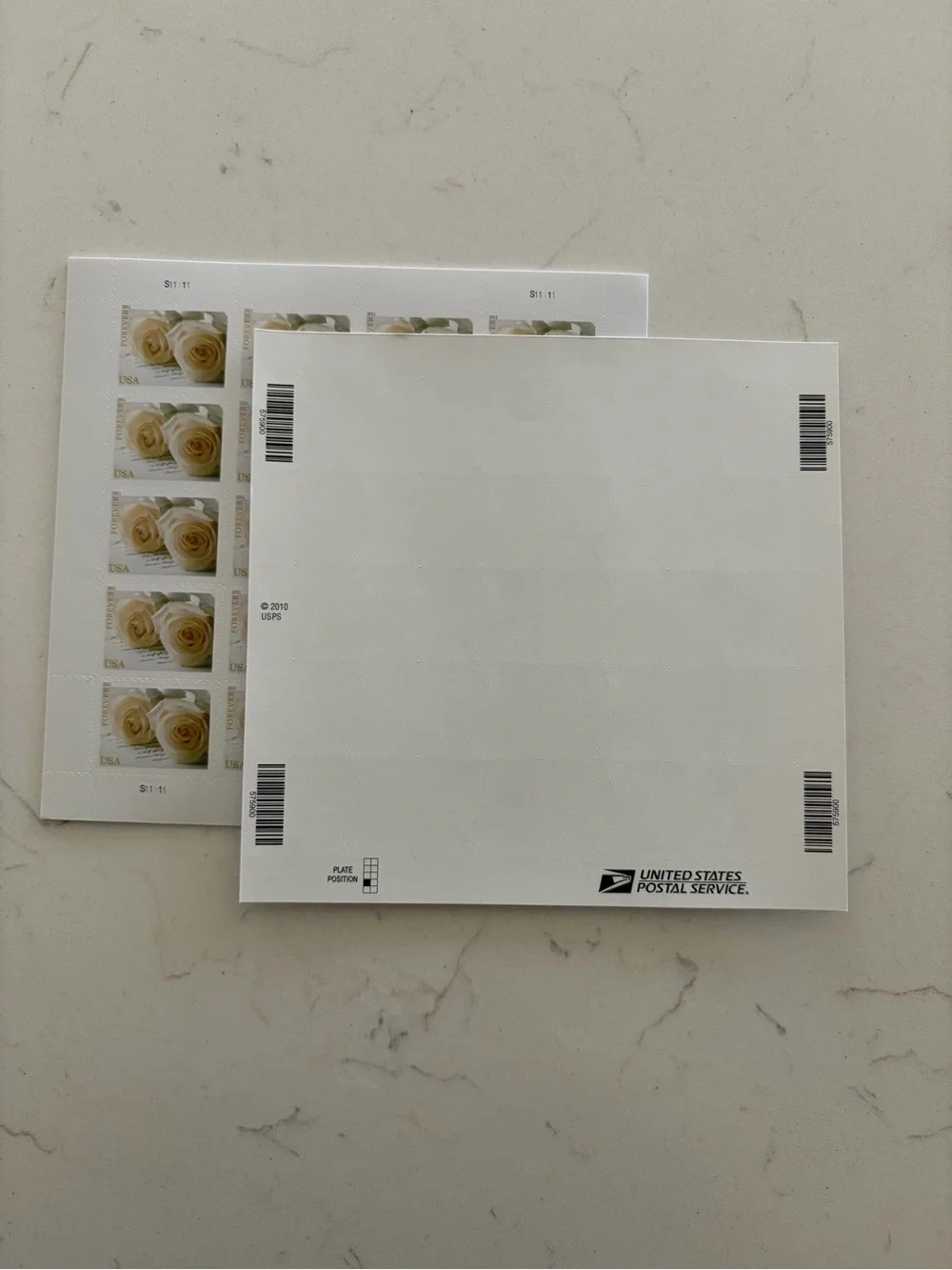 200 Rose foreverr Stamps - White and Cream